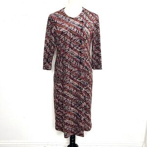 VINTAGE 1960s Midi Shift Mad Men Vtg 60s Retro Button Front Dress